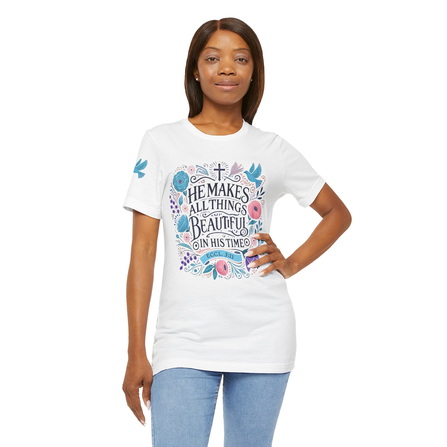 Inspirational Unisex Jersey Tee - "He Makes All Things Beautiful"