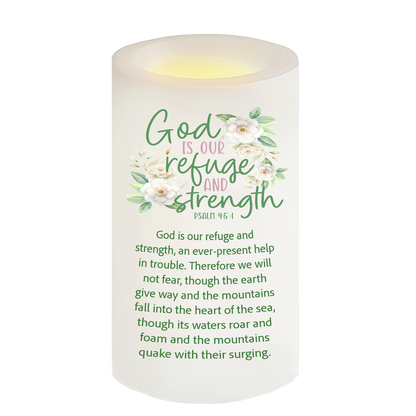 Our Refuge Bible Verse Candle