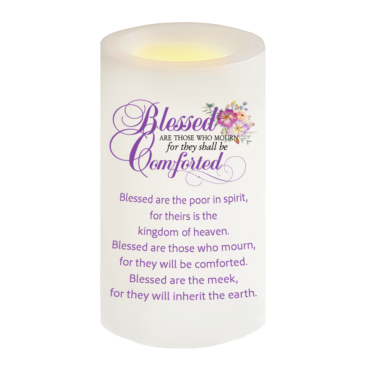 Blessed Mourn Bible Verse Candle