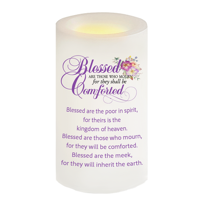 Blessed Mourn Bible Verse Candle