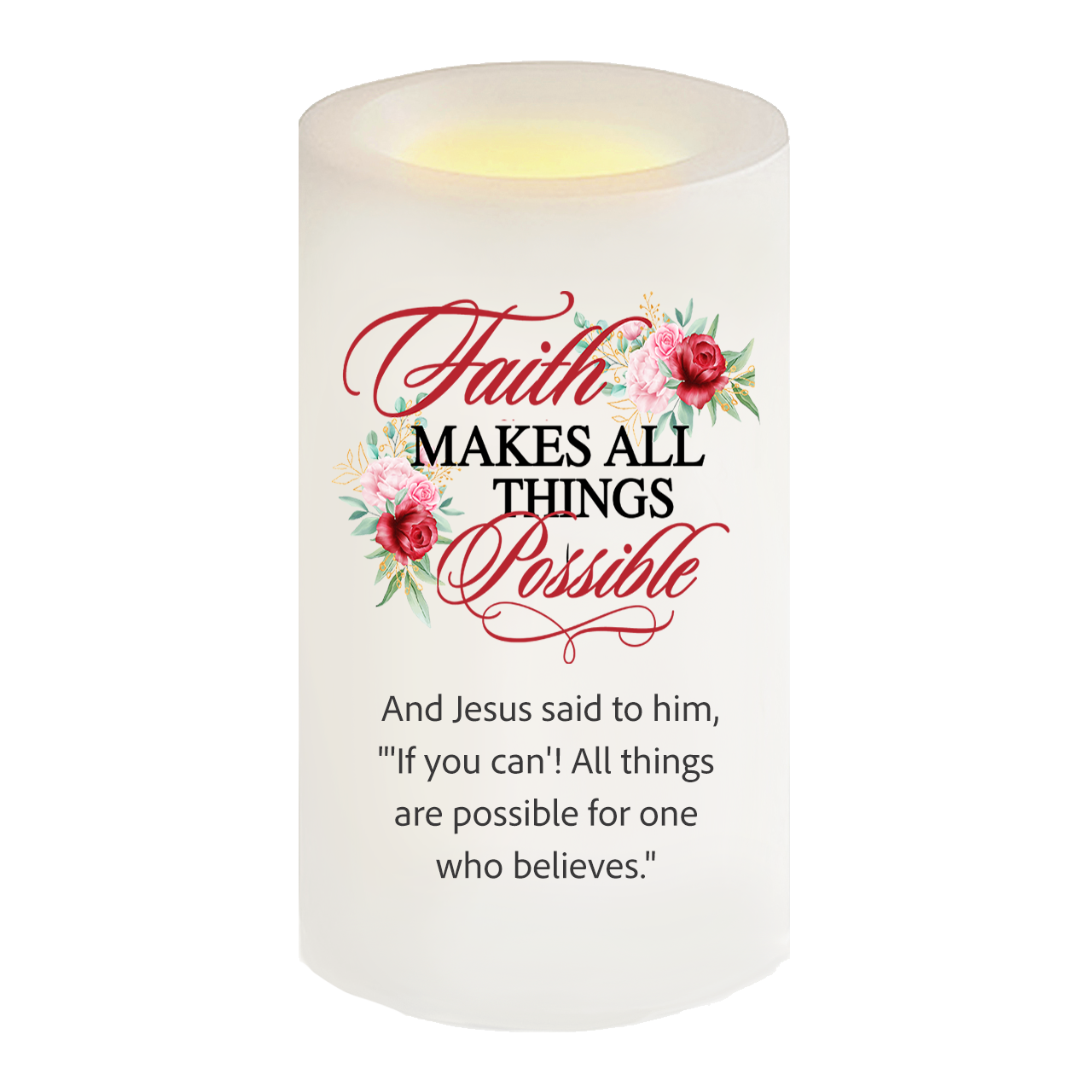 All Things Possible Bible Verse Candle