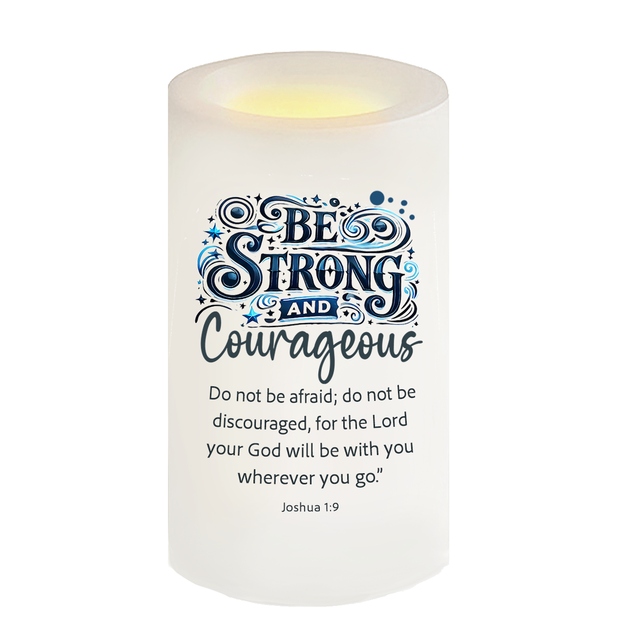 Be Strong Bible Verse Candle