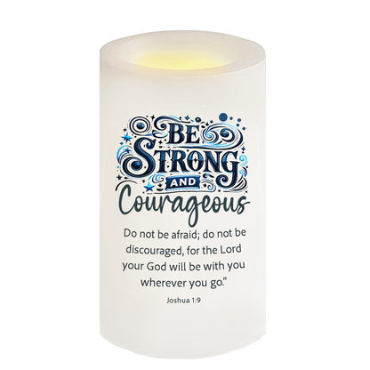 Be Strong Bible Verse Candle