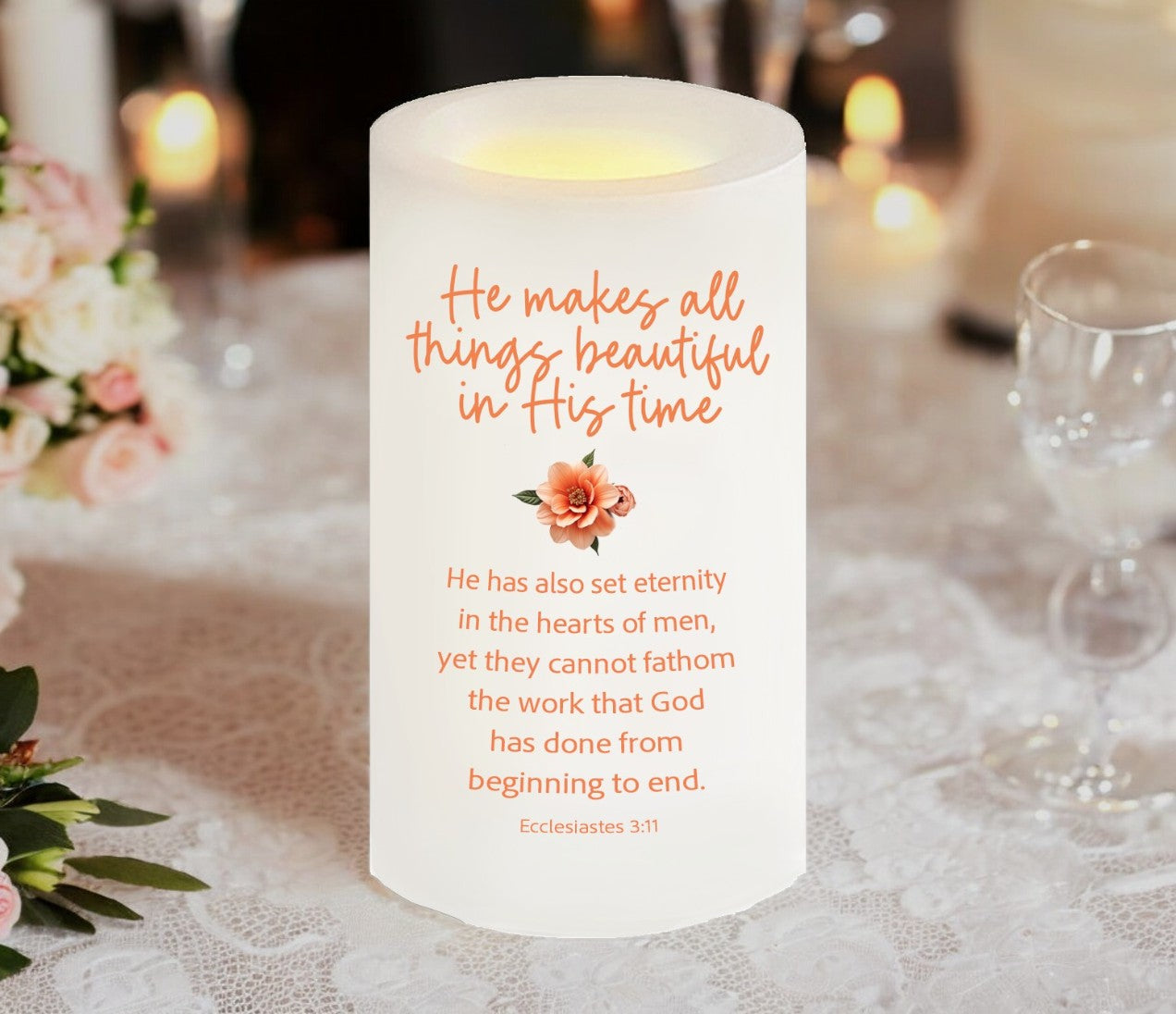 All Things Beautiful Bible Verse Candle