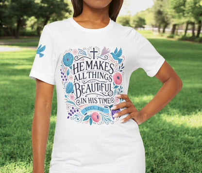 Inspirational Unisex Jersey Tee - "He Makes All Things Beautiful"