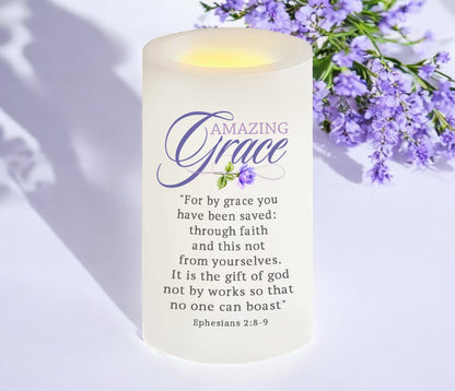 Amazing Grace Bible Verse Candle