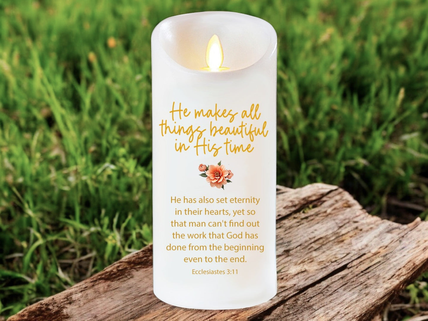 All Things Beautiful Bible Verse Dancing Wick Candle