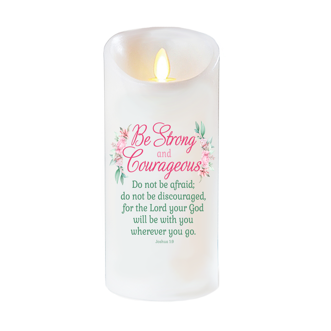 Be Strong Bible Verse Dancing Wick Candle