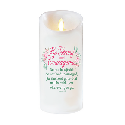 Be Strong Bible Verse Dancing Wick Candle