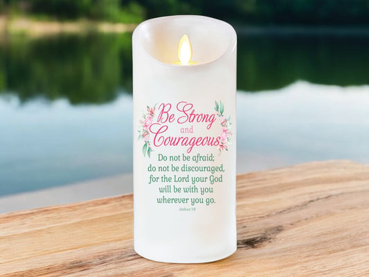 Be Strong Bible Verse Dancing Wick Candle