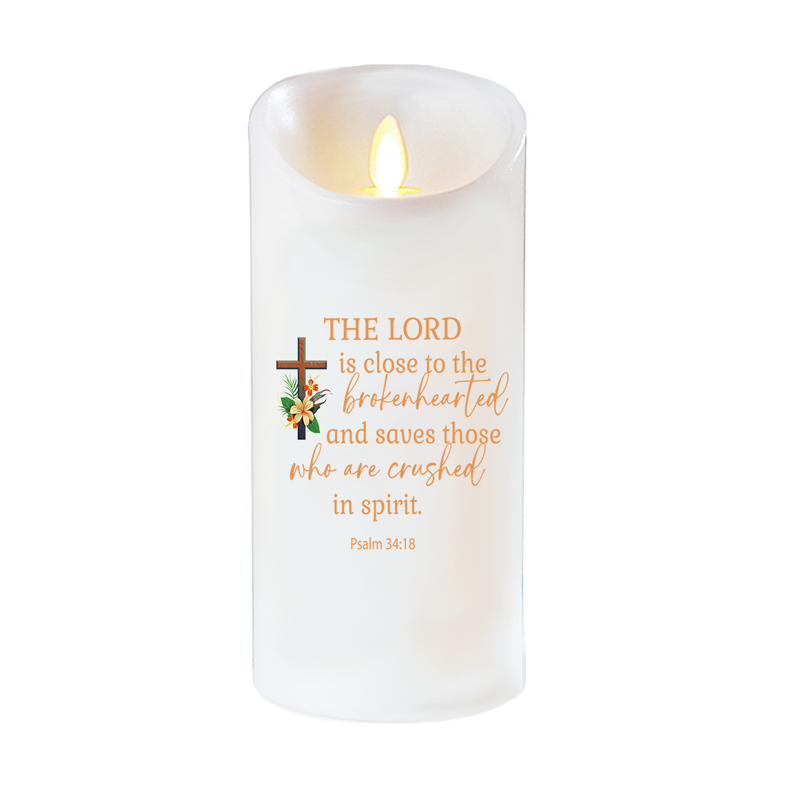 Close To Brokenhearted Bible Verse Dancing Wick Candle