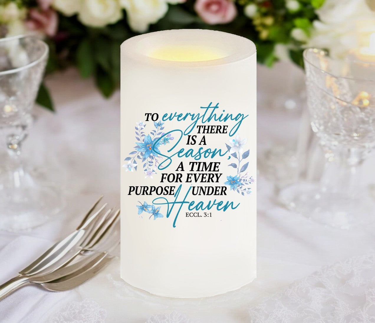 A Season For Everything Bible Verse Candle