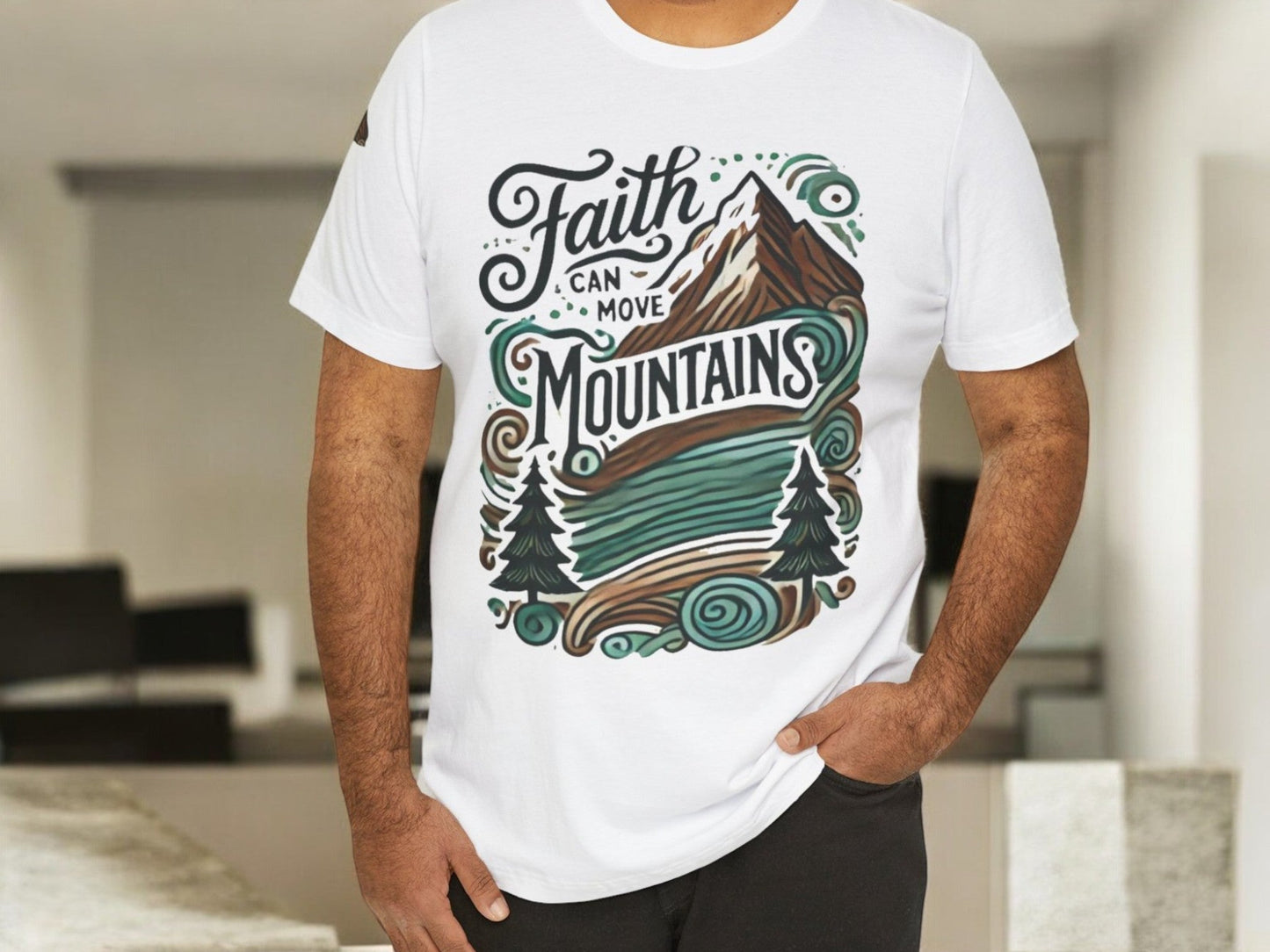 Faith Can Move Mountains Tee - Unisex Short Sleeve T-Shirt