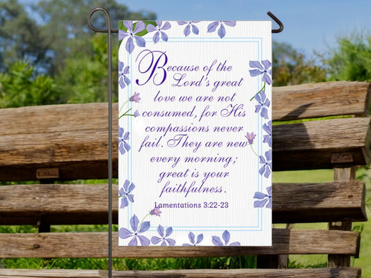 Great Is Your Faithfulness Bible Verse Garden Flag