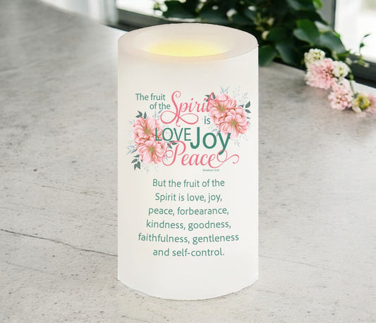 Fruit of The Spirit Bible Verse Candle