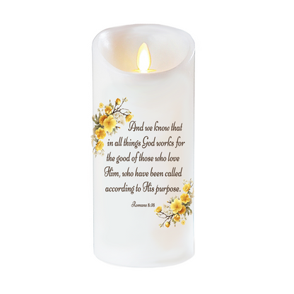 Work Together Bible Verse Dancing Wick LED Candle