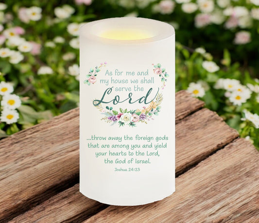 Me and My House Bible Verse Candle