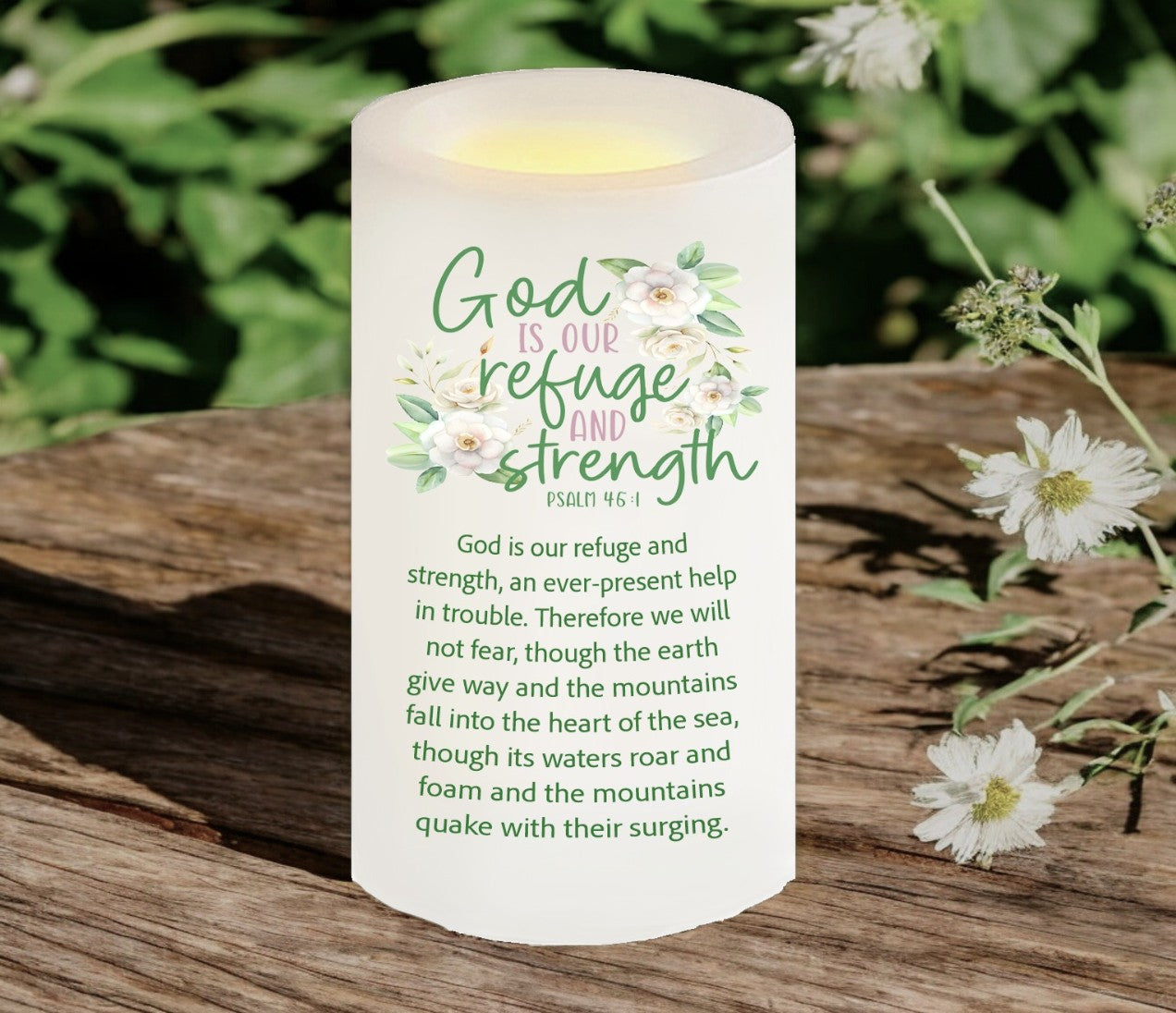 Our Refuge Bible Verse Candle