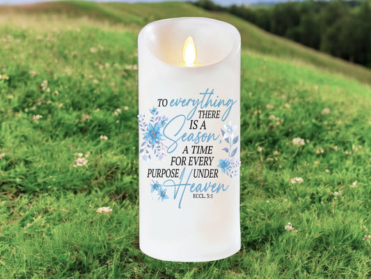 A Season For Everything Bible Verse Dancing Wick LED Candle