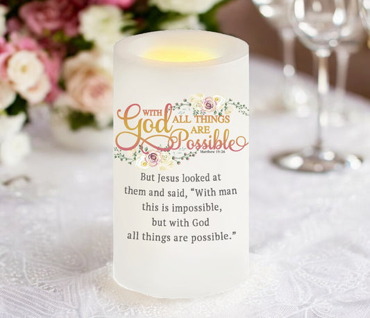 All Things Possible Bible Verse Candle